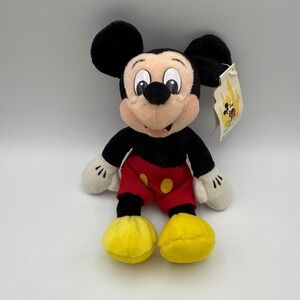 Vintage Walt Disney World Mickey Mouse‎ Bean Bag Plush Toy with Tags
